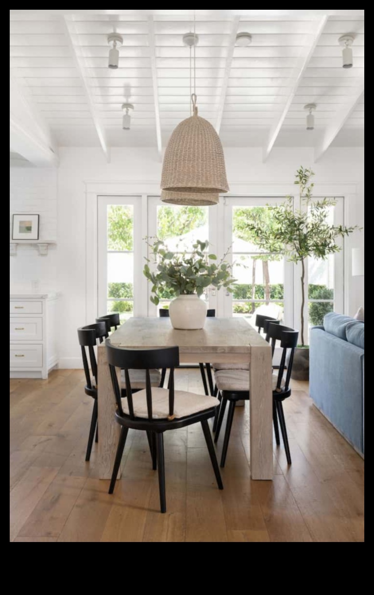 كيف يمكنني الحصول على غرفة طعام في المزرعة الحضرية مع لمسات ريفية؟