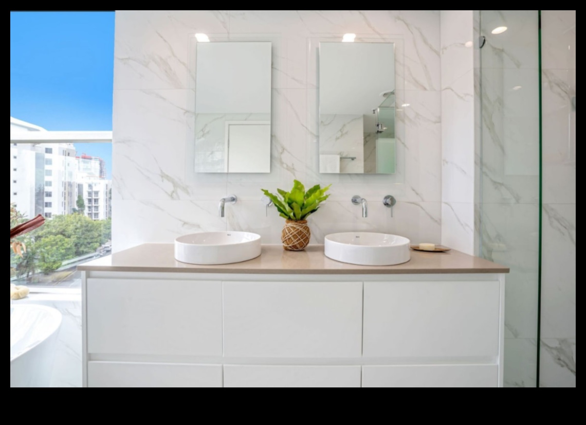 ما هي بعض الطرق الأنيقة لاستخدام الرخام في تصميم الحمام الحديث؟