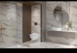 ما هي بعض الطرق الأنيقة لاستخدام الرخام في تصميم الحمام الحديث؟